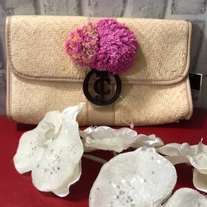Juicy Couture Beige Clutch with Pink Accents